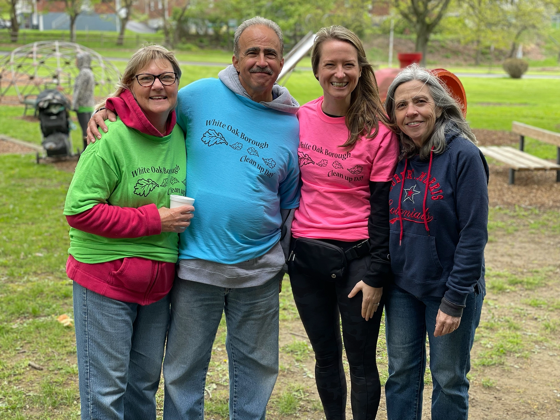 Amanda posing with the White Oak cleanup day crew.